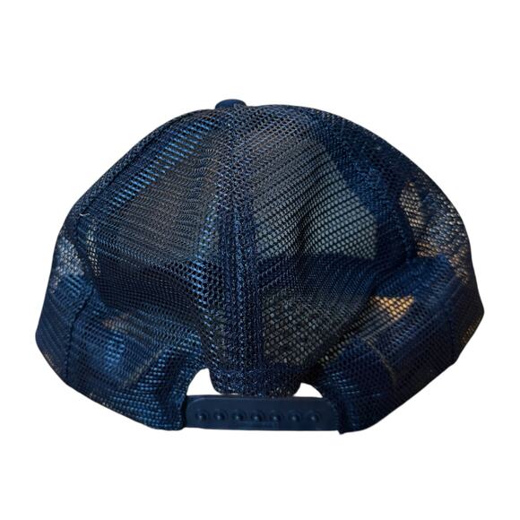 VTG F-15 Fighter Jet Trucker Hat Navy Blue Snapback Mesh Cap Military Aviation - Picture 4 of 8